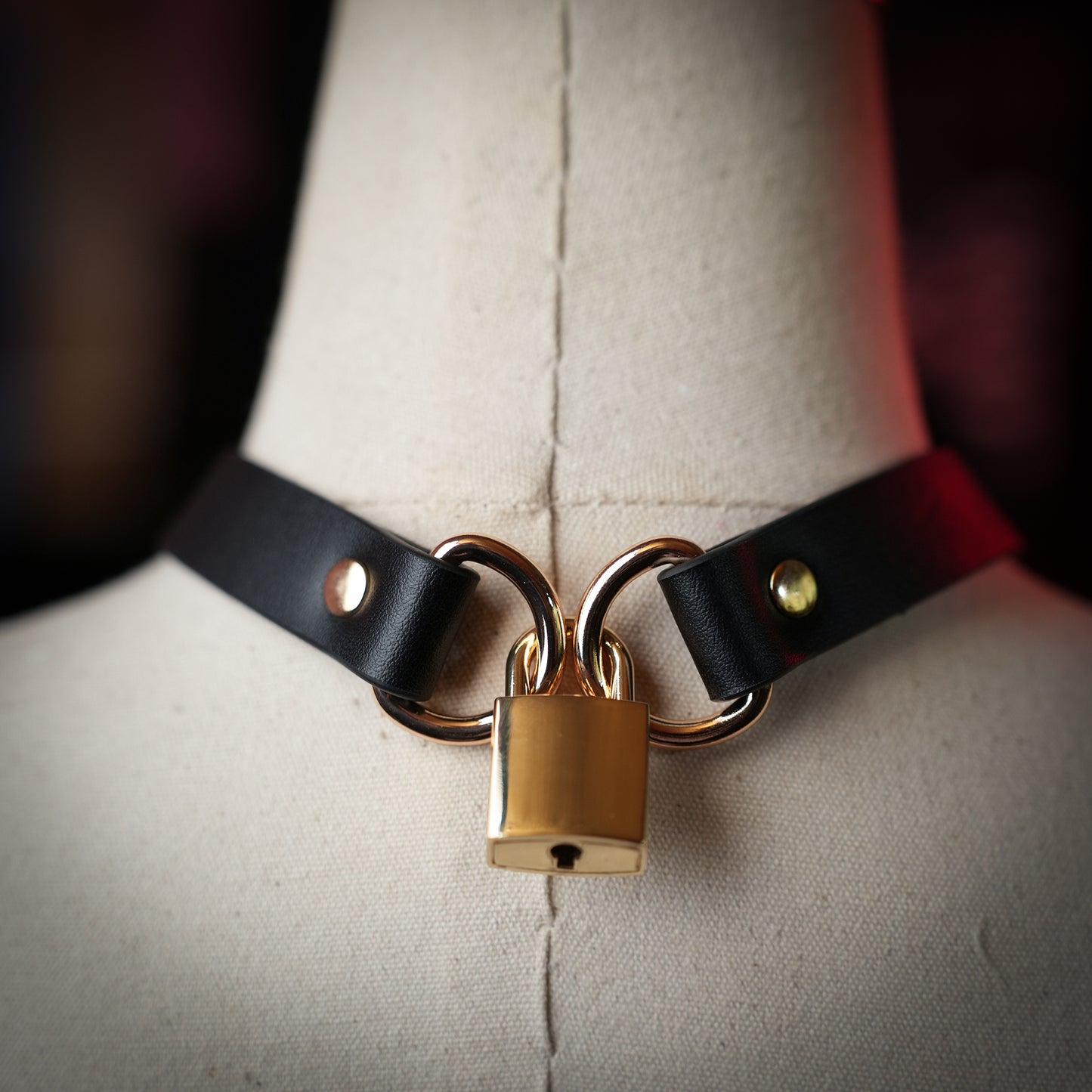 Eris Half Chain Choker with Gold Lock