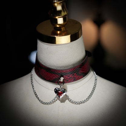 Hydra Double Gold Chain Choker with Heart Pendant