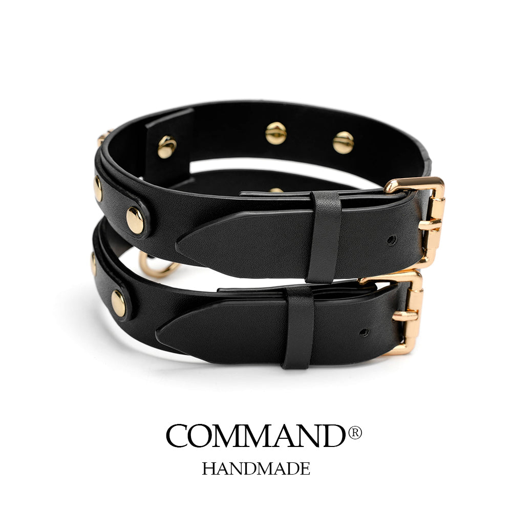 Antiphus Metal Letter Daddy’s Girl Double - Layered Studded Leather Collar