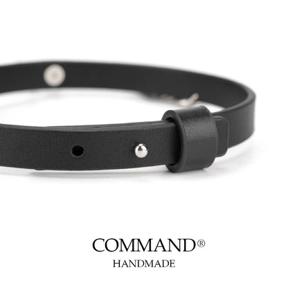 Deimos Black Choker with Cross & Leather Pendant