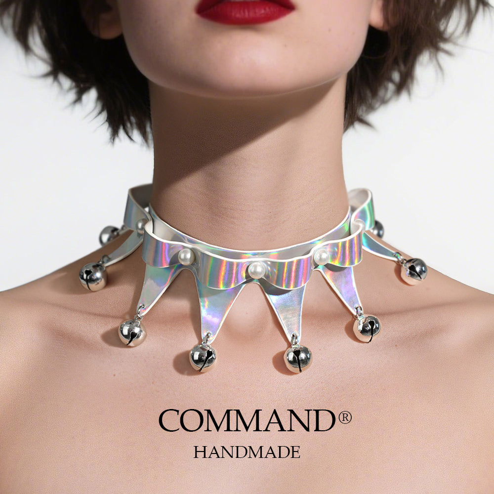 Jester’s Mirage Pearl Triangle Choker with Bell