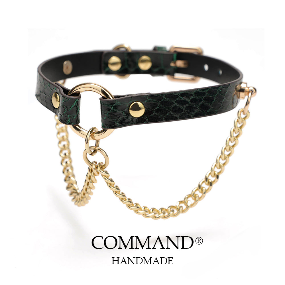Pitys Double Gold Chain Green Choker