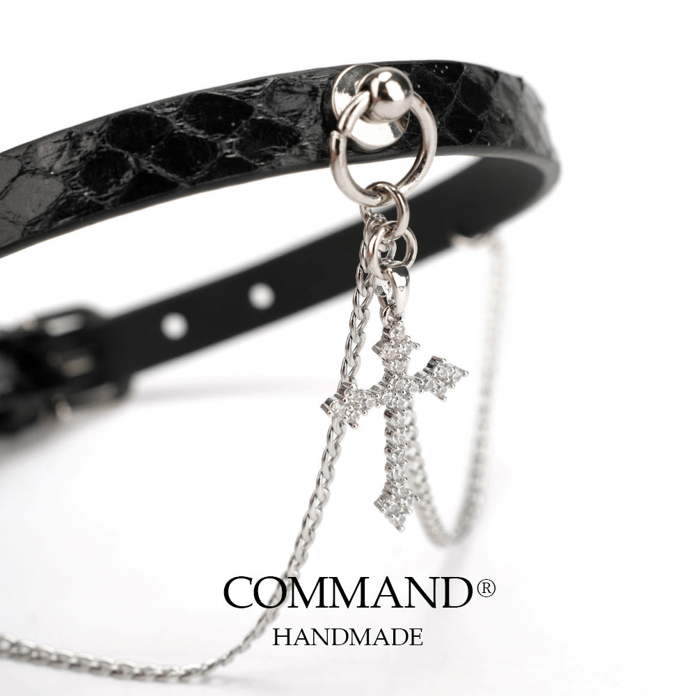 Aglaia Double Chain Choker with Cross