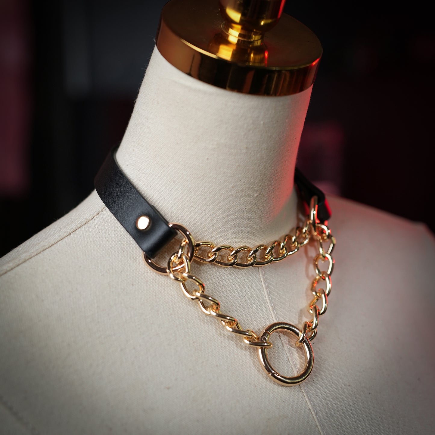 Eris Half Chain Choker with Gold Lock
