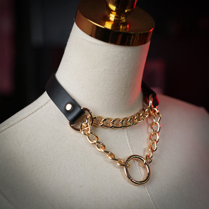 Eris Half Chain Choker with Gold Lock