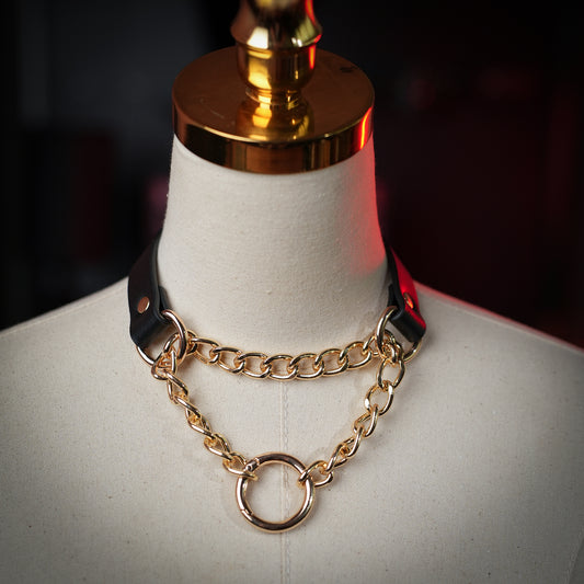 Eris Half Chain Choker with Gold Lock