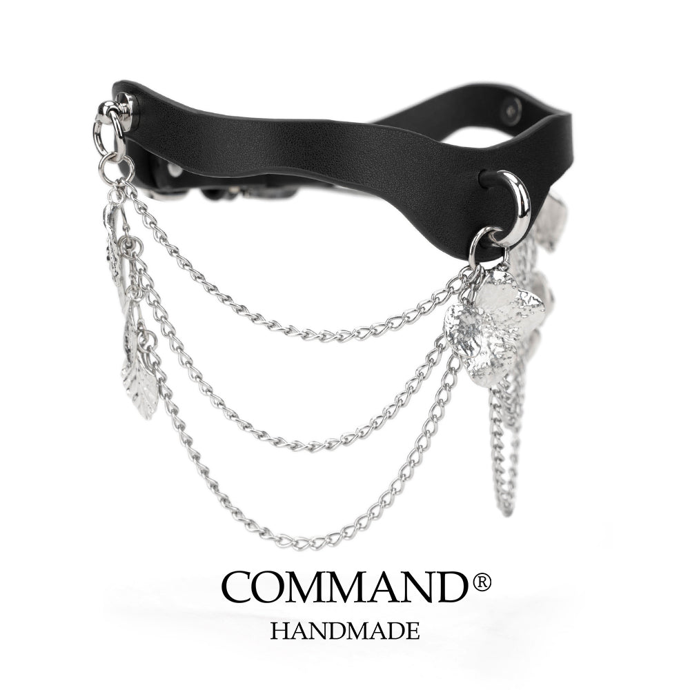 Silver Bloom Double Chain Choker with Flower Magnolia Charm