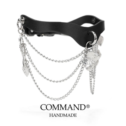 Silver Bloom Double Chain Choker with Flower Magnolia Charm