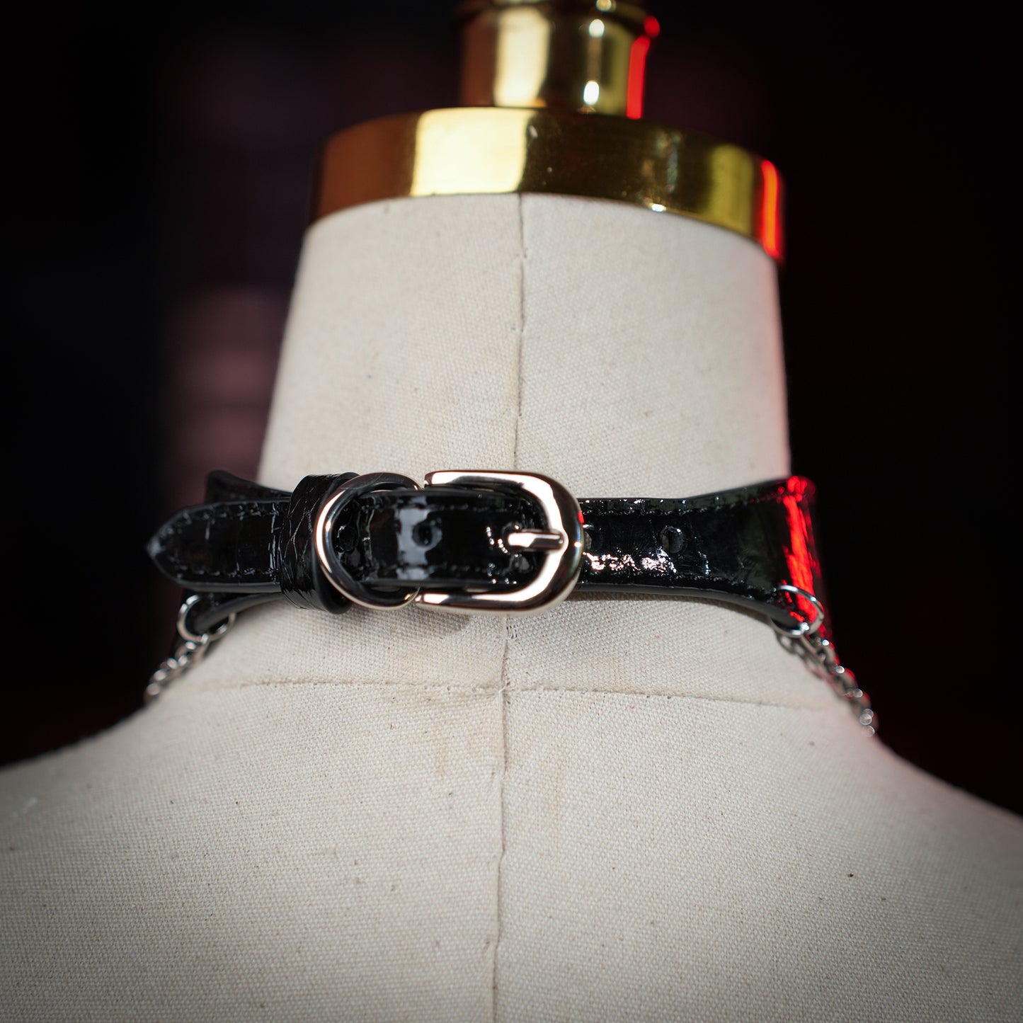 Hours Black Choker with Little Snake Pendant