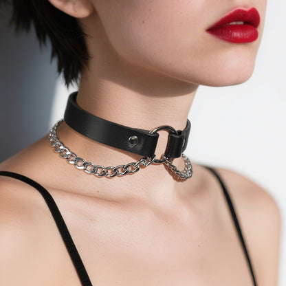 Muses Double Chain Choker with O Ring