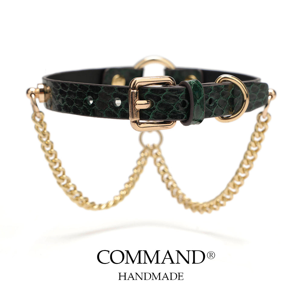 Pitys Double Gold Chain Green Choker