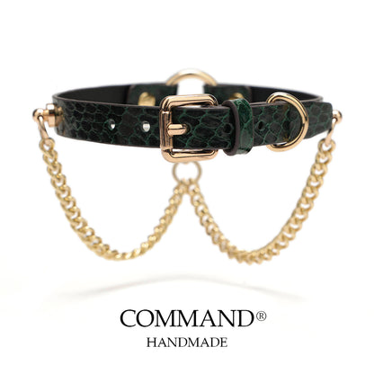 Pitys Double Gold Chain Green Choker