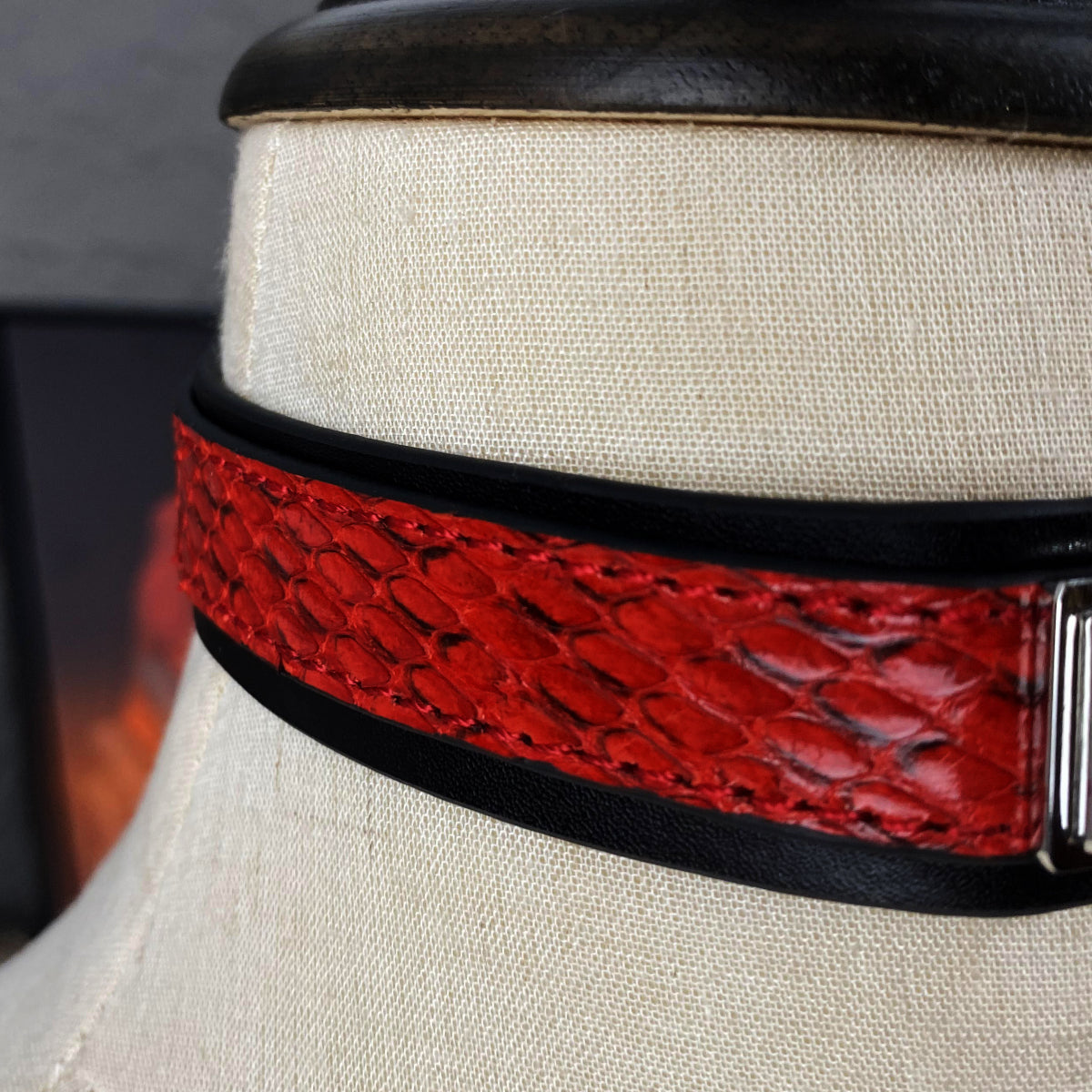 Hephaestus Red&Black Buckle Choker