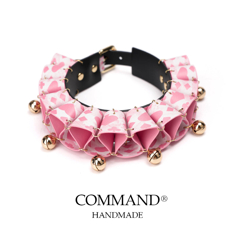 Jester Artisanal Layered Bell Ruffled Choker_Cowhide Colorful Pattern