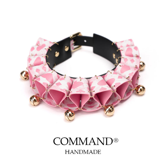 Jester Artisanal Layered Bell Ruffled Choker_Cowhide Colorful Pattern